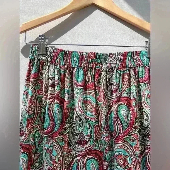Saint Tropez West Womens Red Blue Paisley Maxi Skirt Fairy Flowy Coastal  Small - Picture 3 of 7
